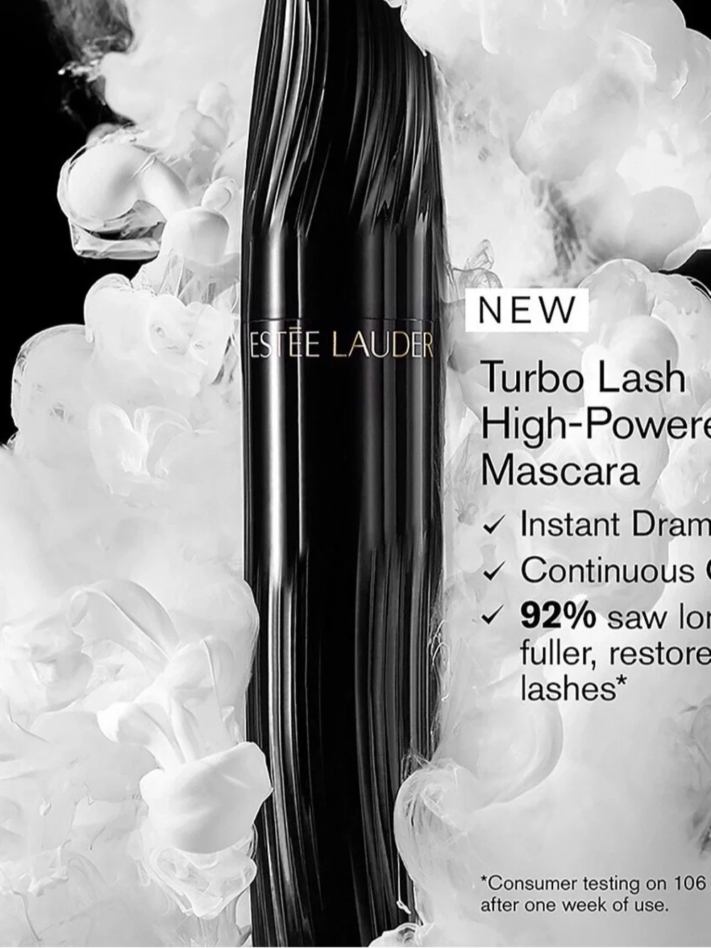 NEW Estee Lauder Full Size Black Turbo Lash High Powered Volume+Length Mascara